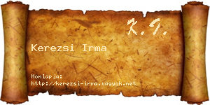 Kerezsi Irma névjegykártya