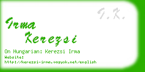 irma kerezsi business card